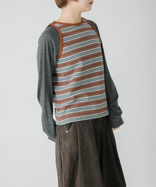 URBAN RESEARCH(アーバンリサーチ)の「Girls department Club W.BORDER TANK LAYER LS(Tシャツ/カットソー・レディース・ブラック/ブラウン・FREE)」の12枚目の写真