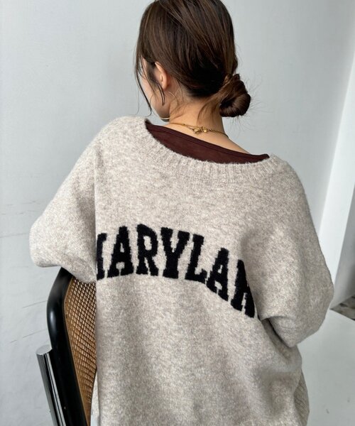 DouDou(ドゥドゥ)の「MARYLANDロゴ2wayワイドプルオーバー(ニット/セーター・レディース・ホワイト系その他/ライトグレー/ブラック/グレイッシュベージュ・FREE)」の16枚目の写真