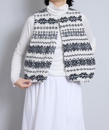 VB:denicher デニシェ ノルディック ジャガード ボアベスト