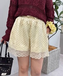 CIAOPANIC | 配色レースヘムサテンドットショートパンツ(その他パンツ)