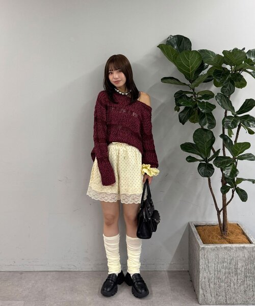 CIAOPANIC(チャオパニック)の「配色レースヘムサテンドットショートパンツ(その他パンツ・レディース・ネイビー/ブラウン/アイボリー・ONE SIZE)」の10枚目の写真