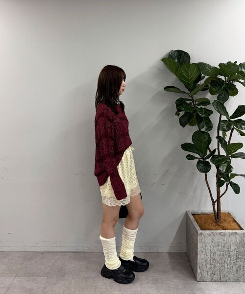 CIAOPANIC(チャオパニック)の「配色レースヘムサテンドットショートパンツ(その他パンツ・レディース・ネイビー/ブラウン/アイボリー・ONE SIZE)」の11枚目の写真