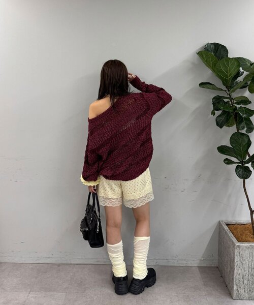 CIAOPANIC(チャオパニック)の「配色レースヘムサテンドットショートパンツ(その他パンツ・レディース・ネイビー/ブラウン/アイボリー・ONE SIZE)」の12枚目の写真