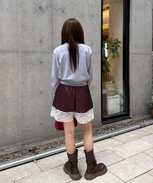 CIAOPANIC(チャオパニック)の「配色レースヘムサテンドットショートパンツ(その他パンツ・レディース・ネイビー/ブラウン/アイボリー・ONE SIZE)」の21枚目の写真