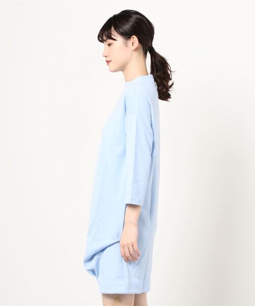 REAL CUBE（リアルキューブ）の「CYNICAL 裾タックシンプル七分袖ワンピース（ワンピース・レディース・オフホワイト/ブルー・02）」の11枚目の写真
