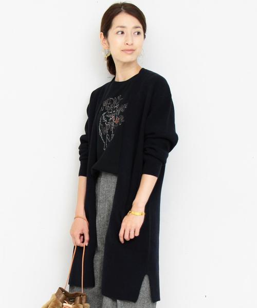 BEAUTY&YOUTH UNITED ARROWS（ビューティーアンドユースユナイテッドアローズ）の「BY∴ ソフトウールアゼロングカーディガン◆（カーディガン/ボレロ・レディース・グレー/ネイビー/オレンジ系その他・FREE）」の3枚目の写真