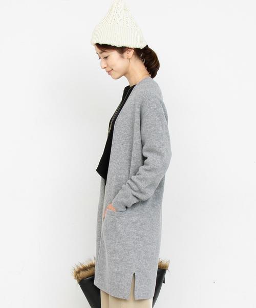 BEAUTY&YOUTH UNITED ARROWS（ビューティーアンドユースユナイテッドアローズ）の「BY∴ ソフトウールアゼロングカーディガン◆（カーディガン/ボレロ・レディース・グレー/ネイビー/オレンジ系その他・FREE）」の5枚目の写真