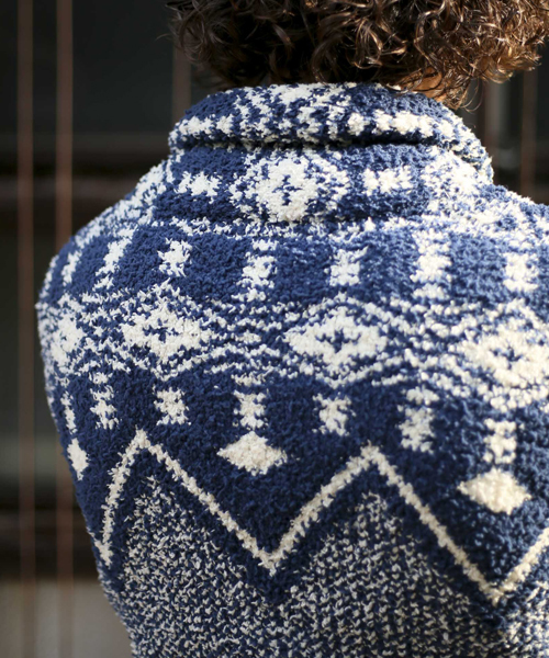 Denime（ドゥニーム）の「オルテガ柄ショールカラーカーディガン（カーディガン/ボレロ・メンズ・ブルー系その他/ブラック系その他/ベージュ系その他・MEDIUM/LARGE/X-LARGE）」の10枚目の写真