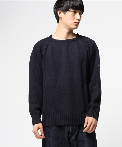 68&brothers(シックスティエイトアンドブラザーズ)の「Cotton Boat Neck Sweater(ニット/セーター・メンズ・ネイビー/ブラック・SMALL/MEDIUM/LARGE)」の2枚目の写真