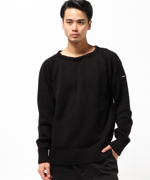 68&brothers(シックスティエイトアンドブラザーズ)の「Cotton Boat Neck Sweater(ニット/セーター・メンズ・ネイビー/ブラック・SMALL/MEDIUM/LARGE)」の1枚目の写真