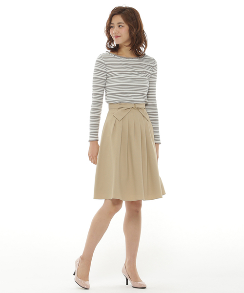 SWINGLE（スウィングル）の「チビフリルボーダーラグランプルオーバー◆（Tシャツ/カットソー・レディース・ブラック系その他/グレー系その他・SMALL）」の3枚目の写真