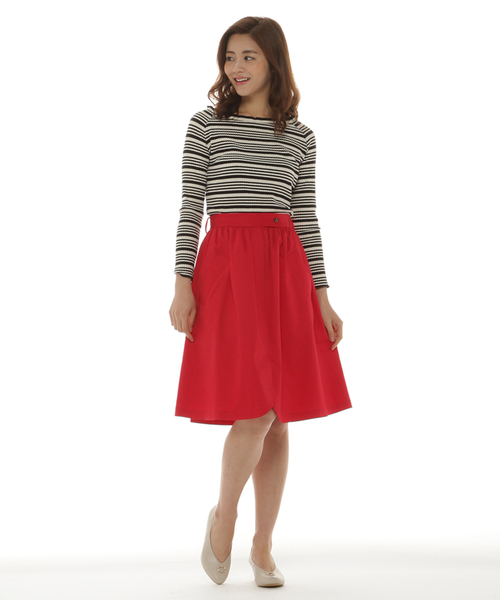 SWINGLE（スウィングル）の「チビフリルボーダーラグランプルオーバー◆（Tシャツ/カットソー・レディース・ブラック系その他/グレー系その他・SMALL）」の4枚目の写真