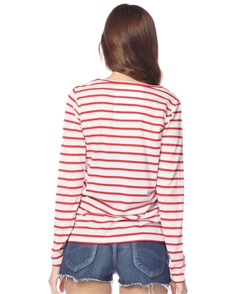 Chico（チコ）の「ﾎﾞｰﾀﾞｰﾛﾝTｼｬﾂ（Tシャツ/カットソー・レディース・ベージュ系その他/イエロー/レッド/ブルー/ブラック・FREE）」の10枚目の写真