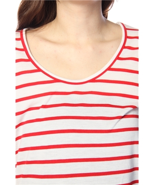 Chico（チコ）の「ﾎﾞｰﾀﾞｰﾛﾝTｼｬﾂ（Tシャツ/カットソー・レディース・ベージュ系その他/イエロー/レッド/ブルー/ブラック・FREE）」の6枚目の写真