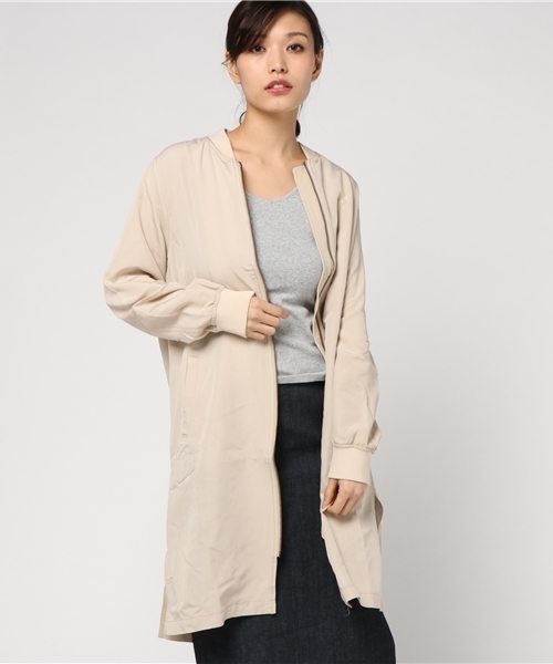 Honeys（ハニーズ）の「ロングリブブルゾン（ブルゾン・レディース・ベージュ/ブラック/カーキ・M/L）」の3枚目の写真