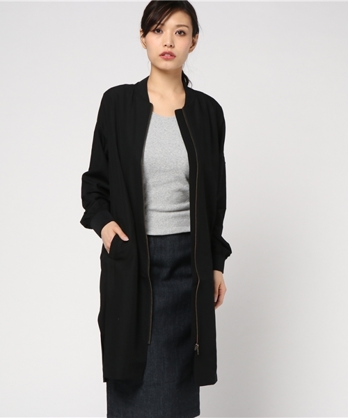 Honeys（ハニーズ）の「ロングリブブルゾン（ブルゾン・レディース・ベージュ/ブラック/カーキ・M/L）」の2枚目の写真