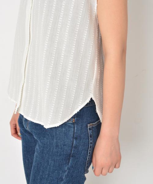 SHIPS for women（シップスフォーウィメン）の「カラードビーフレンチスリーブブラウス◇（シャツ/ブラウス・レディース・ライトブルー/ライトホワイト・ONE SIZE）」の9枚目の写真