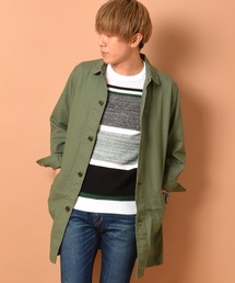 SHIPS JET BLUE | SHIPS JET BLUE: コットンリネン ショップコート 7スリーブ(ステンカラーコート)