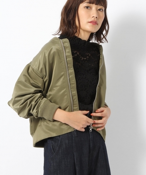 laboratory work（ラボラトリーワーク）の「ＢＩＧスリーブＭＡ－1（MA-1・レディース・ブラック/カーキ・MEDIUM）」の20枚目の写真