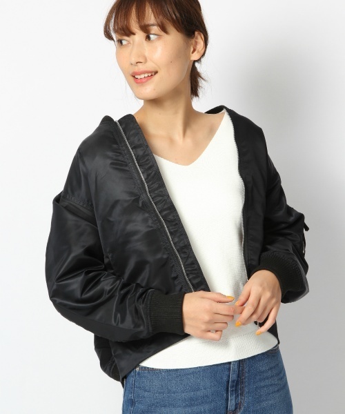 laboratory work（ラボラトリーワーク）の「ＢＩＧスリーブＭＡ－1（MA-1・レディース・ブラック/カーキ・MEDIUM）」の22枚目の写真