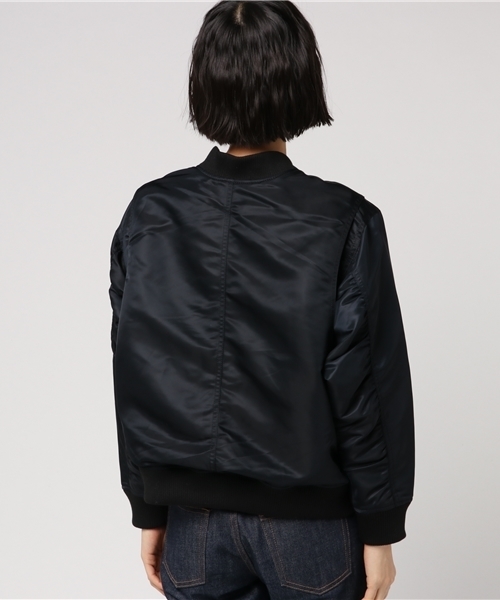 laboratory work（ラボラトリーワーク）の「ＢＩＧスリーブＭＡ－1（MA-1・レディース・ブラック/カーキ・MEDIUM）」の6枚目の写真