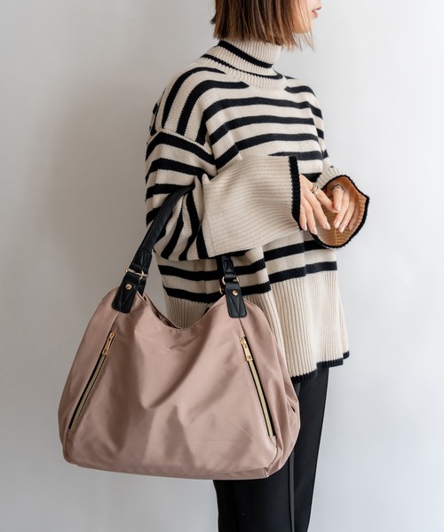 Rename 軽量 ゴールドファスナー 高密度 ナイロン トートバッグ