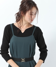 Andemiu | 【WEB限定】ハートネックリブプルオーバー777404(ニット/セーター)