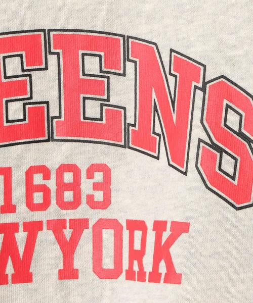 green label relaxing（グリーンレーベルリラクシング）の「【ジュニア】カレッジプリントボリュームソデプルオーバー ◆（スウェット・キッズ・グレー/イエロー・145/155）」の7枚目の写真