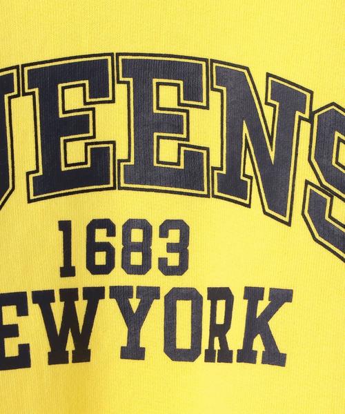 green label relaxing（グリーンレーベルリラクシング）の「【ジュニア】カレッジプリントボリュームソデプルオーバー ◆（スウェット・キッズ・グレー/イエロー・145/155）」の10枚目の写真