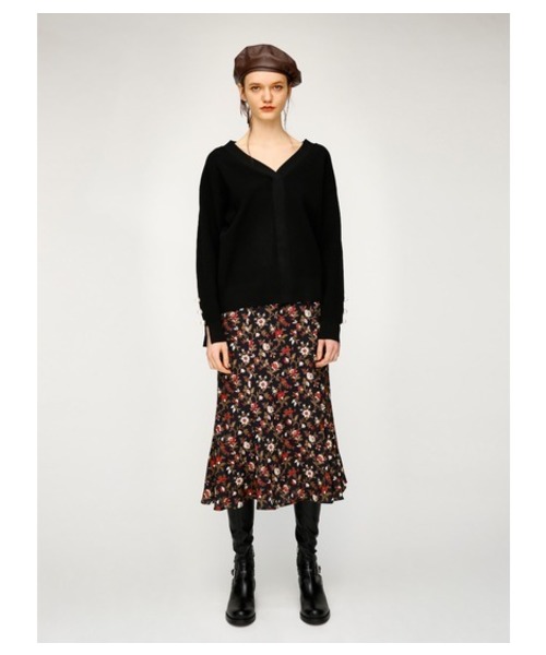 MOUSSY(マウジー)の「VINTAGE FLOWER SKIRT(スカート)」|ブラック系その他