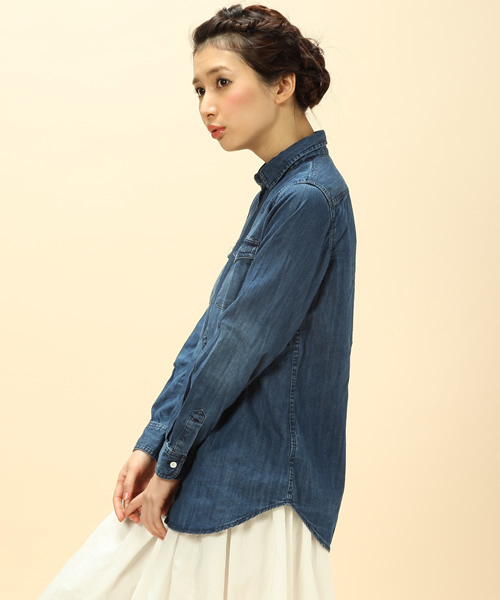 coen(コーエン)の「デニムワークシャツ(シャツ/ブラウス・レディース・Navy・MEDIUM/LARGE)」の5枚目の写真