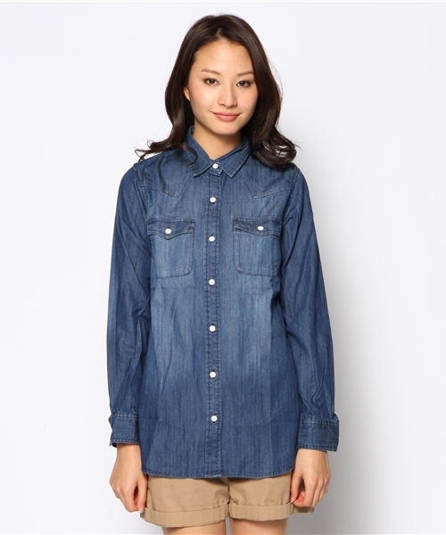 coen(コーエン)の「デニムワークシャツ(シャツ/ブラウス・レディース・Navy・MEDIUM/LARGE)」の16枚目の写真