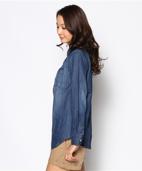coen(コーエン)の「デニムワークシャツ(シャツ/ブラウス・レディース・Navy・MEDIUM/LARGE)」の15枚目の写真