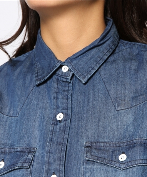 coen(コーエン)の「デニムワークシャツ(シャツ/ブラウス・レディース・Navy・MEDIUM/LARGE)」の12枚目の写真