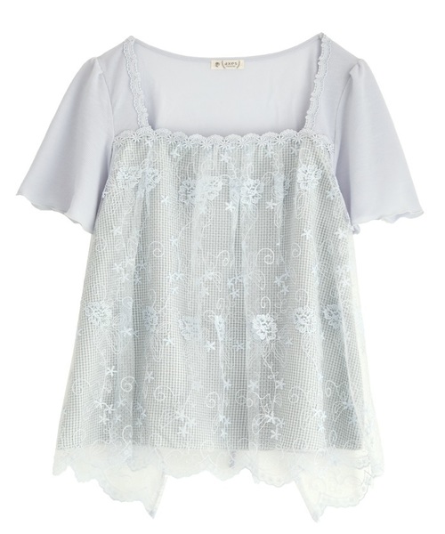 axes femme（アクシーズファム）の「チェック柄エプロン風プルオーバー