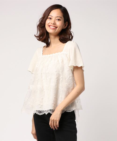 axes femme エプロン風トップス axes femme（アクシーズファム）の「チェック柄エプロン風プルオーバー