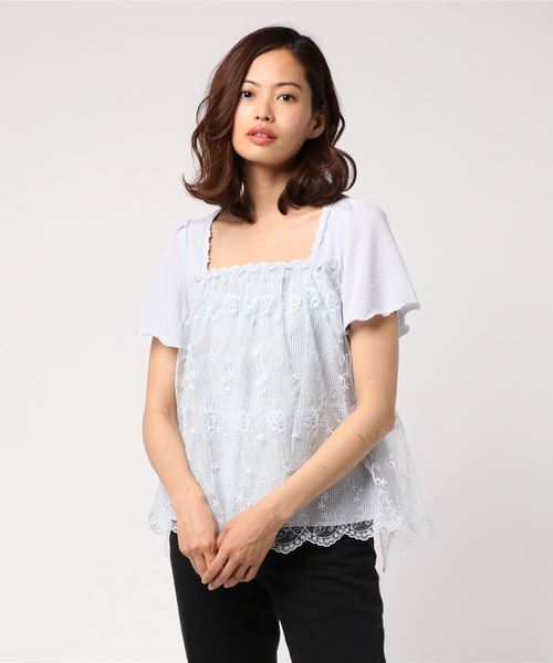 axes femme エプロン風トップス axes femme（アクシーズファム）の「チェック柄エプロン風プル