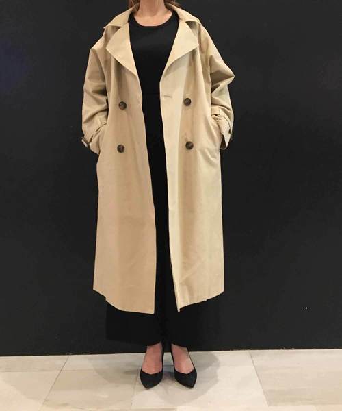 meJane(ミージェーン)の「綿ツイルトレンチコート(トレンチコート・レディース・ブラック/グレー/ベージュ/カーキ/キャメル・フリー)」の3枚目の写真