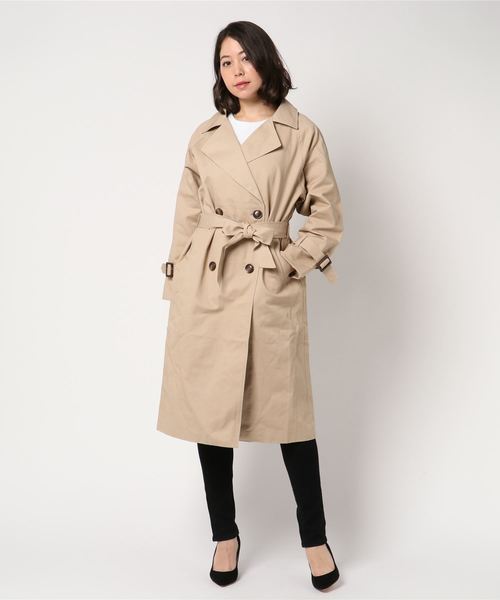 meJane(ミージェーン)の「綿ツイルトレンチコート(トレンチコート・レディース・ブラック/グレー/ベージュ/カーキ/キャメル・フリー)」の9枚目の写真