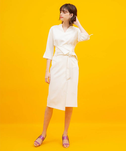 UNITED TOKYO（ユナイテッドトウキョウ）の「バイカラーランダムステッチスカート（スカート・レディース・ホワイト/ブラック/カーキ・1）」の20枚目の写真