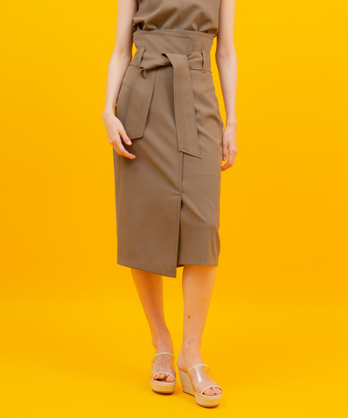 UNITED TOKYO（ユナイテッドトウキョウ）の「バイカラーランダムステッチスカート（スカート・レディース・ホワイト/ブラック/カーキ・1）」の10枚目の写真