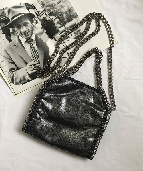 shopnikoniko(ショップニコニコ)の「チェーンミニバッグ(ハンドバッグ・レディース・ブラック/レオパード/シルバーグレー/ホワイト・フリー)」の3枚目の写真