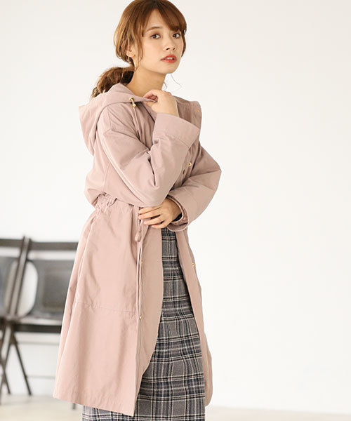 Mysty Woman ミスティウーマン の ピーチライナーフードコート モッズコート Wear