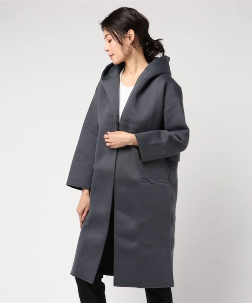 M y u(ミュー)の「フーディ バックフリルコーディガン(その他アウター・レディース・ブラック/ベージュ/チャコールグレー・FREE)」の7枚目の写真