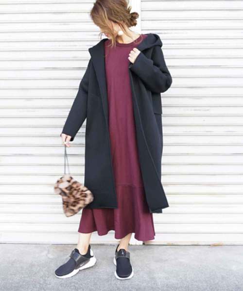 M y u(ミュー)の「フーディ バックフリルコーディガン(その他アウター・レディース・ブラック/ベージュ/チャコールグレー・FREE)」の15枚目の写真