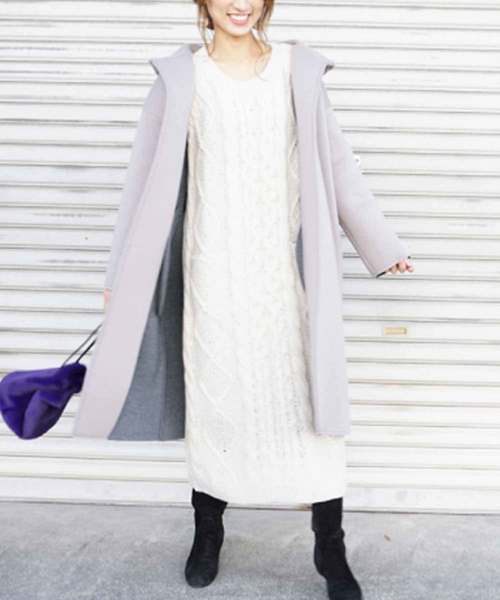 M y u(ミュー)の「フーディ バックフリルコーディガン(その他アウター・レディース・ブラック/ベージュ/チャコールグレー・FREE)」の12枚目の写真