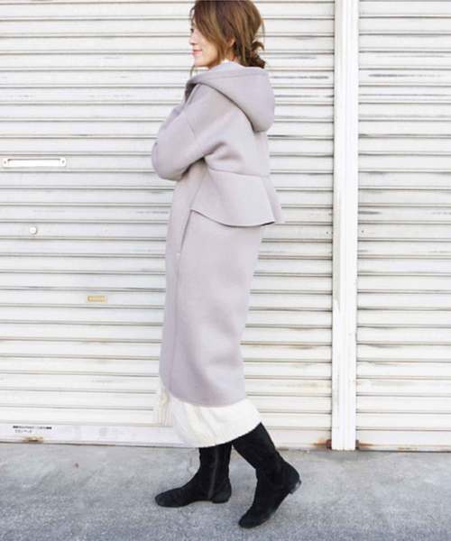 M y u(ミュー)の「フーディ バックフリルコーディガン(その他アウター・レディース・ブラック/ベージュ/チャコールグレー・FREE)」の19枚目の写真