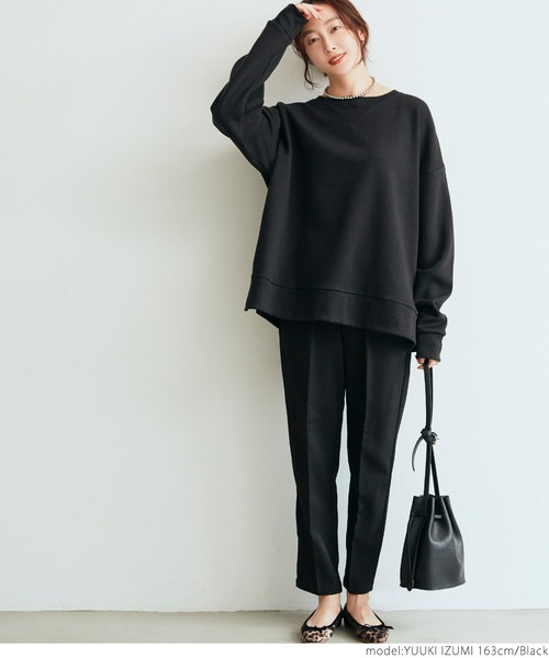 coca（coca）（コカ）の「裏起毛サイドスリットスウェットトップス（スウェット・レディース・ブラック/グレー/アイボリー/チャコール/ブラウン・ONE SIZE）」の17枚目の写真