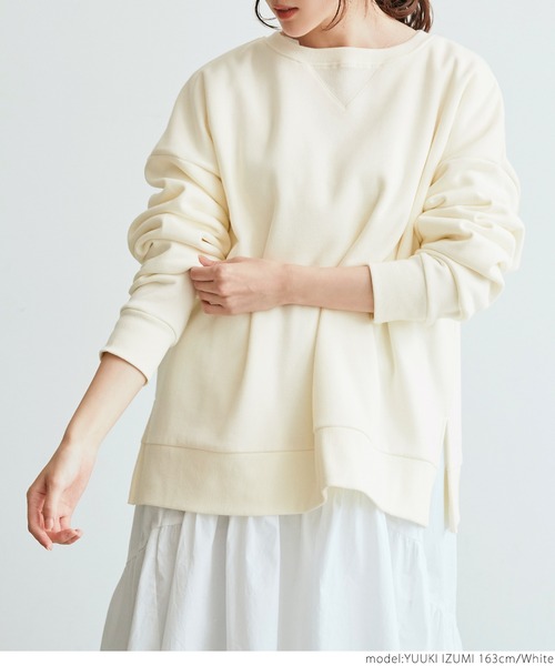 coca（coca）（コカ）の「裏起毛サイドスリットスウェットトップス（スウェット・レディース・ブラック/グレー/アイボリー/チャコール/ブラウン・ONE SIZE）」の16枚目の写真