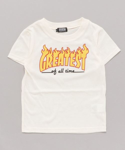 G.O.A.T(ゴート)の「吸水速乾 ファイアーロゴ Tシャツ(110~130cm)(Tシャツ/カットソー・キッズ・カーキ/オフホワイト/ネイビー・110/130/120)」の2枚目の写真